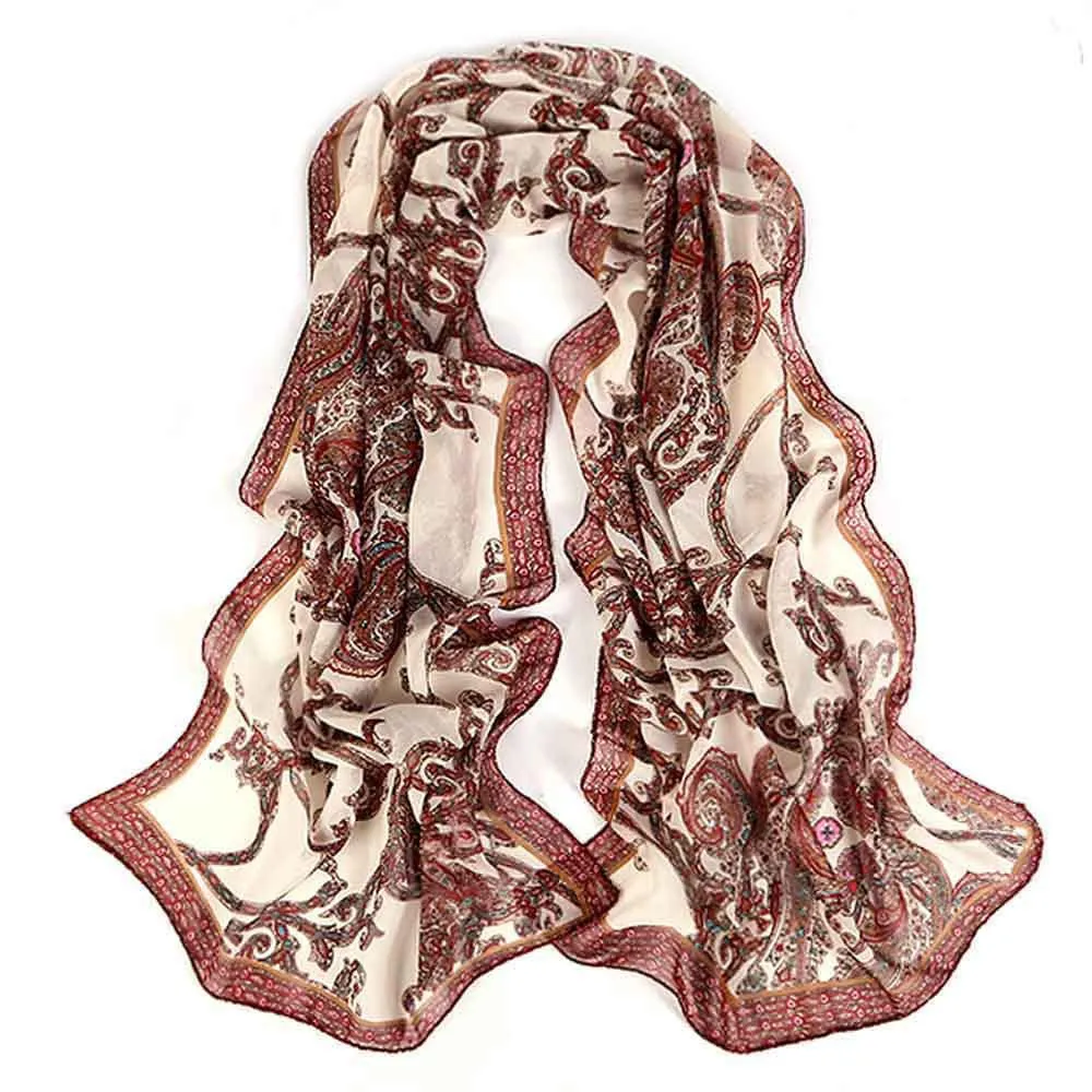 Rattan Printed Womens Scarves Voile Long Stole Shawl Casual Outdoor Girls Scarves & Wraps