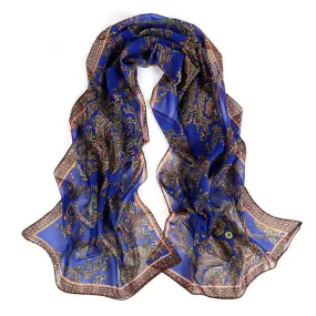 Rattan Printed Womens Scarves Voile Long Stole Shawl Casual Outdoor Girls Scarves & Wraps