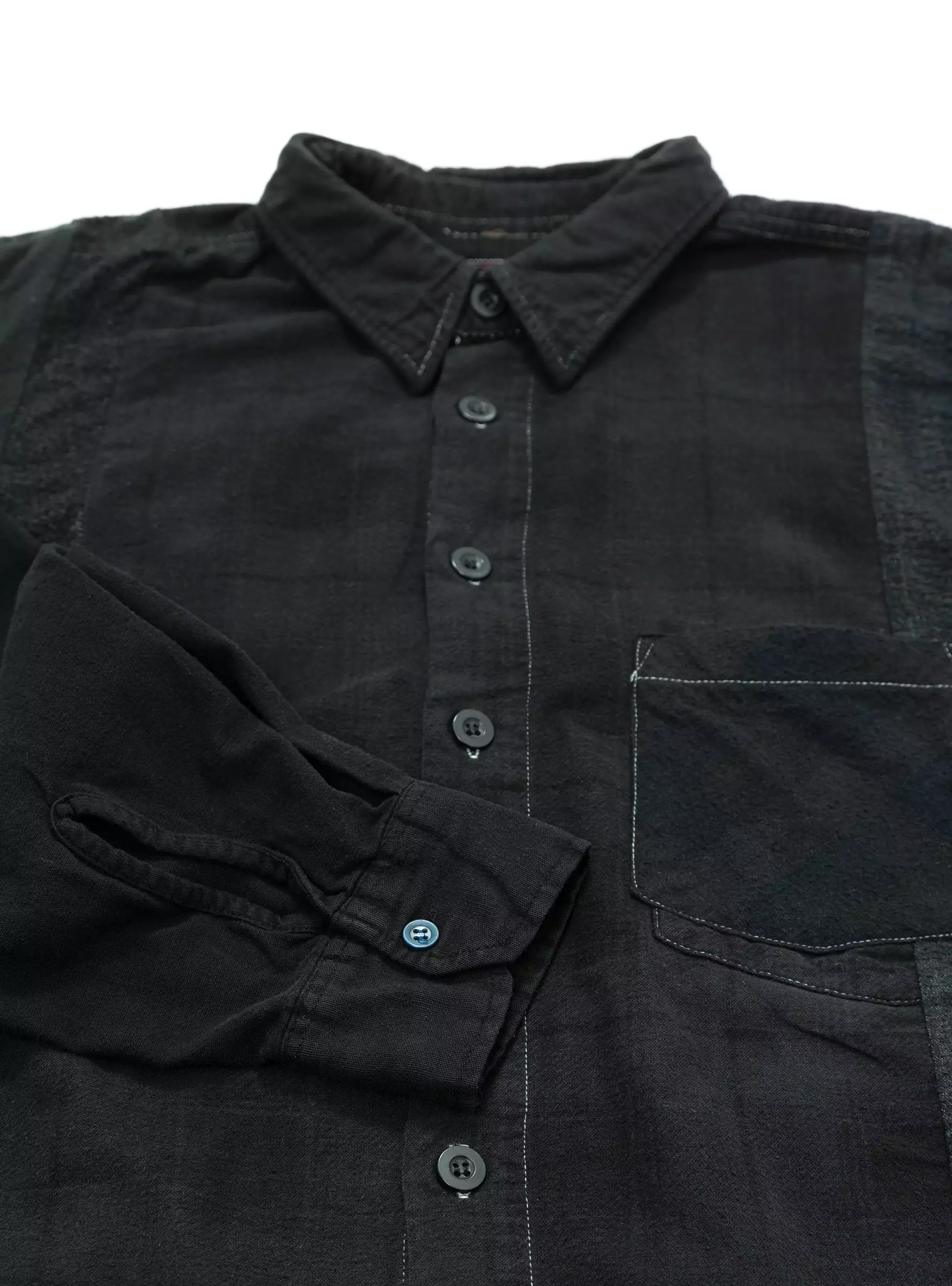 Rebuild 7 Cuts Flannel Shirt Black