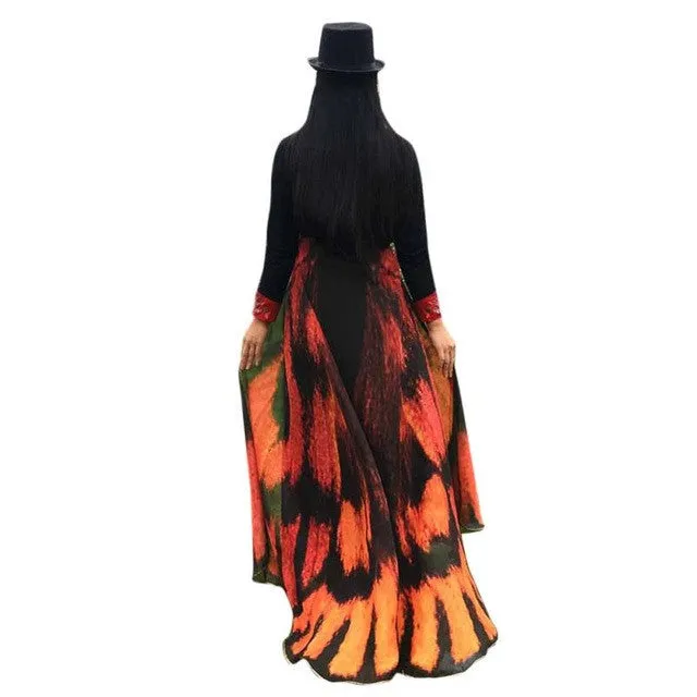 Scarf    Fahson Butterfly Wings Print Long women pashmina shawl And Wraps scarves Ladies 197*125CM 1216# GS