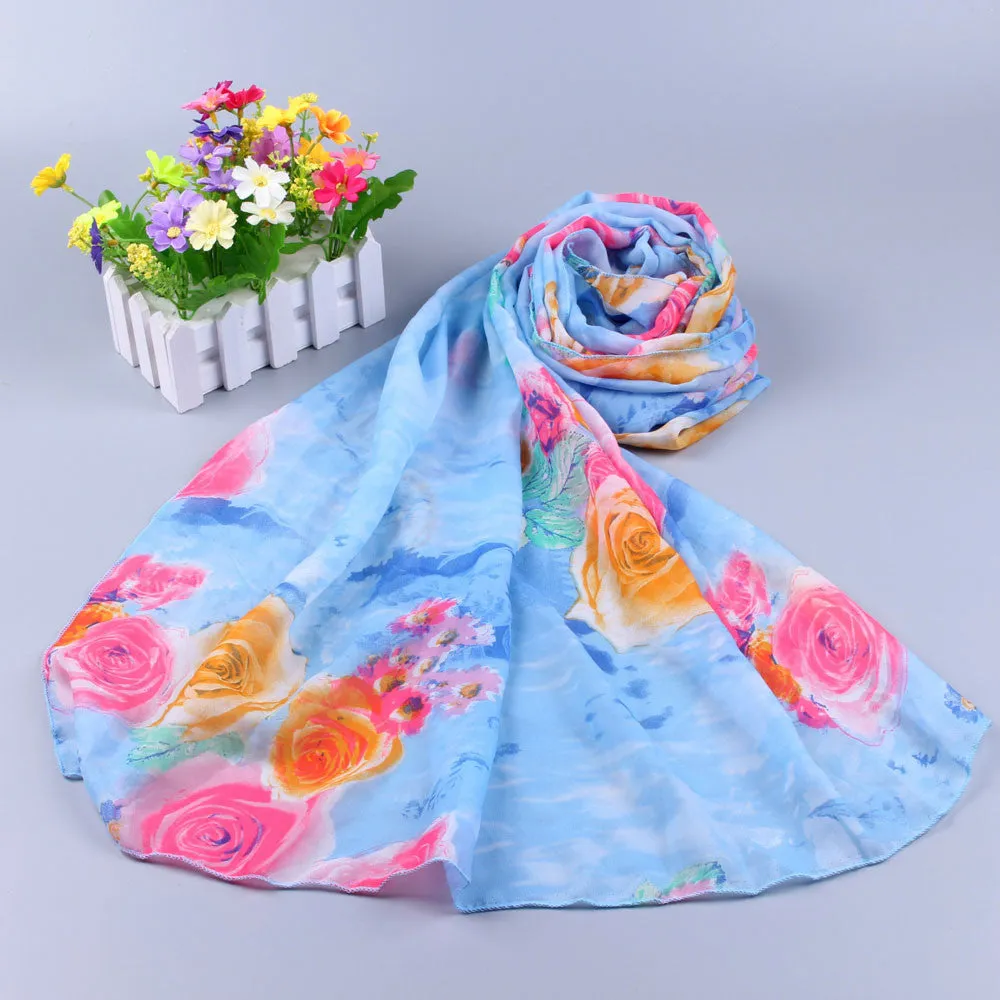 Scarf poncho Beach Cover Up Loose Scarves Sexy Chiffon Shawls Women Long Soft Wrap scarfs Ladies Hijab