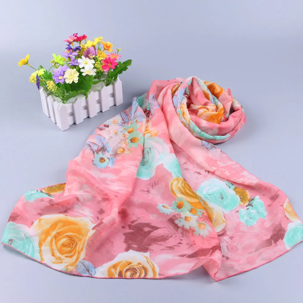 Scarf poncho Beach Cover Up Loose Scarves Sexy Chiffon Shawls Women Long Soft Wrap scarfs Ladies Hijab