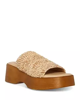 Steve Madden Women's Slinky30 Platform Sandals (Raffia)