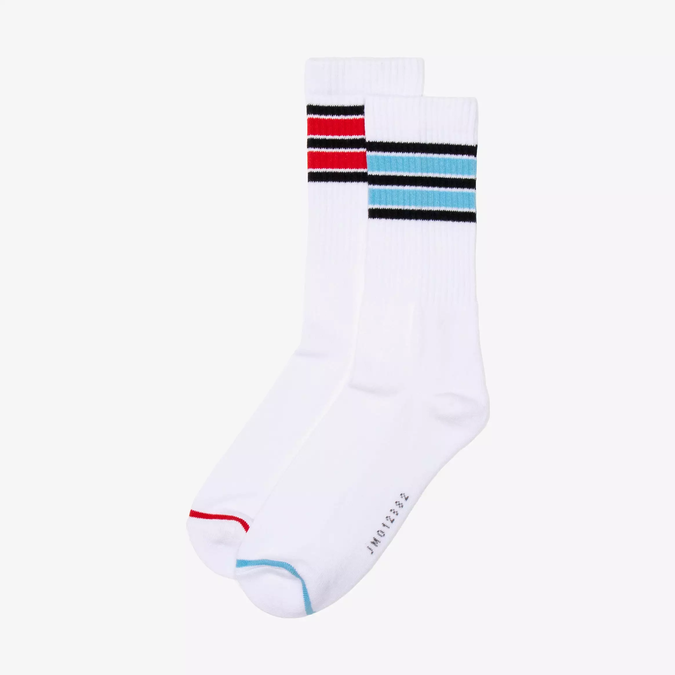 Striped Crew Socks Mens Socks (White/Blue)