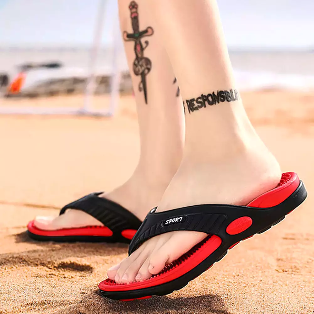 Summer Men Slippers Massage Sandals Beach Flip-flops Comfortable Casual Fashion Shoes