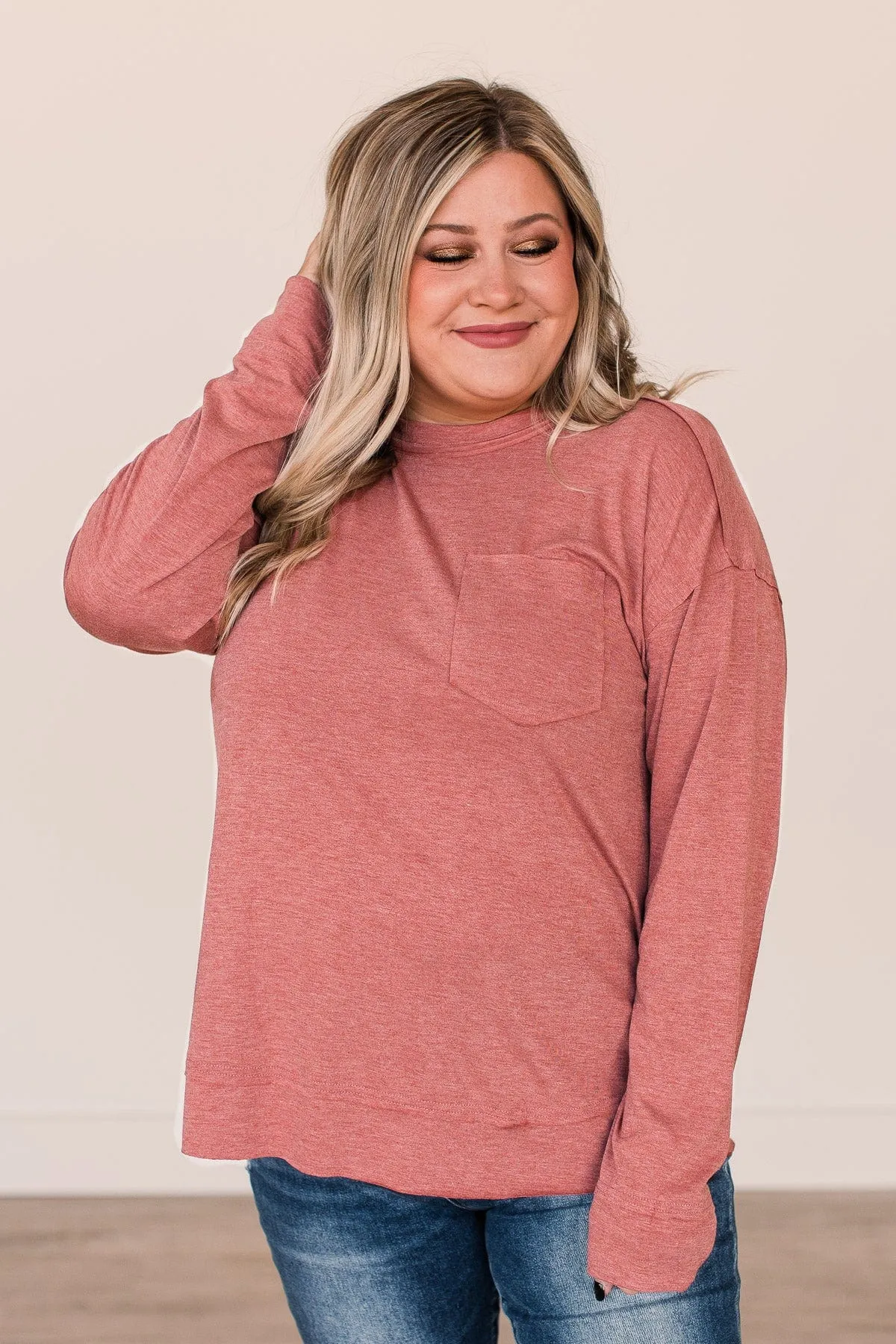 Sweet Like Pumpkin Pie Knit Top- Brick