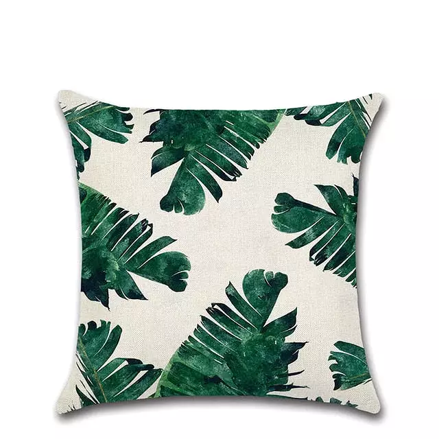 Tropical Plants Cactus Monstera Summer Decorative Throw Pillows