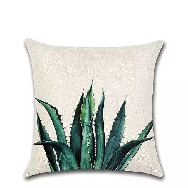 Tropical Plants Cactus Monstera Summer Decorative Throw Pillows