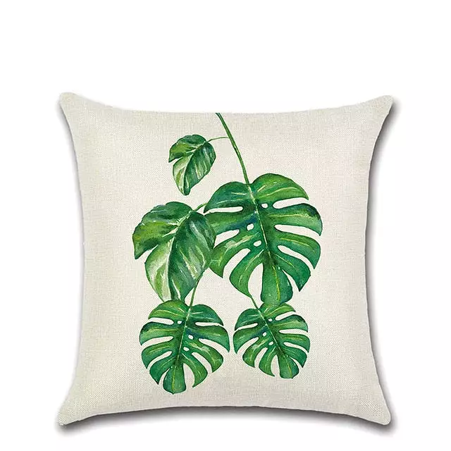 Tropical Plants Cactus Monstera Summer Decorative Throw Pillows