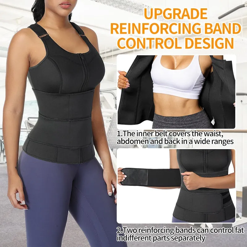 Weight Loss Sweat Vest Double Tummy Control Trimmer Belts