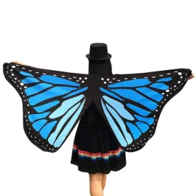 Women Pashmina Butterfly Wings Fairy Print  New Fashion Soft Polyester Ladies Nymph Pixie Costume Wrap Scarf Women 1216# GS